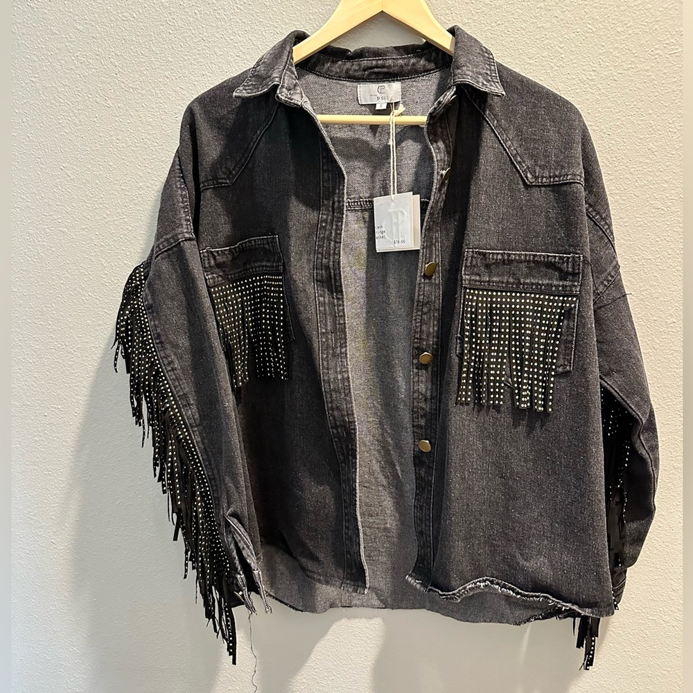 Black denim jacket